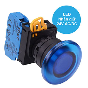 Nút nhấn giữ có đèn IDEC YW1L-A4E10Q4S 24VAC/DC D22 1NO (Xanh)