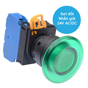 Nút nhấn giữ có đèn IDEC YW1L-A4E10Q7G 24VAC/DC D22 1NO (Xanh)