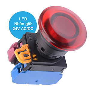 Nút nhấn giữ có đèn IDEC YW1L-A4E11Q4R 24VAC/DC D22 1NO+1NC (Đỏ)