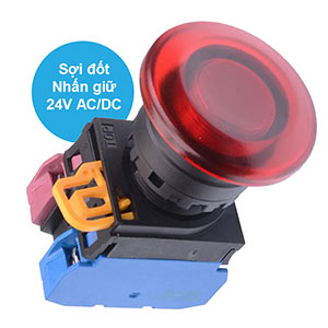 Nút nhấn giữ có đèn IDEC YW1L-A4E11Q7R 24VAC/DC D22 1NO+1NC (Đỏ)