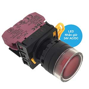 Nút nhấn giữ có đèn YW1L-AF2E01Q4R IDEC, 24VAC/DC