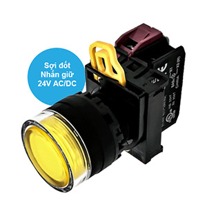 Nút nhấn giữ có đèn IDEC YW1L-AF2E01Q7Y 24VAC/DC D22 1NC (Vàng)