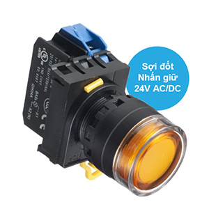 Nút nhấn giữ có đèn IDEC YW1L-AF2E10Q7A 24VAC/DC D22 1NO (Hổ phách)