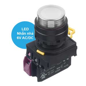 Nút nhấn nhả có đèn IDEC YW1L-M2E01Q2W 6VAC/DC D22 1NC (Trắng)