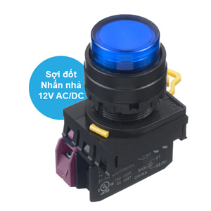 Nút nhấn nhả có đèn IDEC YW1L-M2E01Q6S 12VAC/DC D22 1NC (Xanh)
