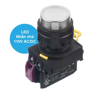 Nút nhấn nhả có đèn IDEC YW1L-M2E01QHW 110VAC D22 1NC (Trắng)