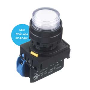 Nút nhấn nhả có đèn IDEC YW1L-M2E10Q2PW 6VAC/DC D22 1NO (Trắng)