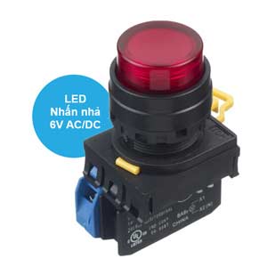 Nút nhấn nhả có đèn IDEC YW1L-M2E10Q2R 6VAC/DC D22 1NO (Đỏ)