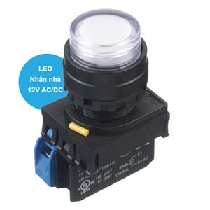 Nút nhấn nhả có đèn IDEC YW1L-M2E10Q3PW 12VAC/DC D22 1NO (Trắng)