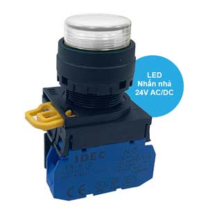 Nút nhấn nhả có đèn IDEC YW1L-M2E10Q4W 24VAC/DC D22 1NO (Trắng)