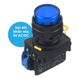 Nút nhấn nhả có đèn IDEC YW1L-M2E10Q5S 6VAC/DC D22 1NO (Xanh)