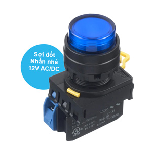 Nút nhấn nhả có đèn IDEC YW1L-M2E10Q6S 12VAC/DC D22 1NO (Xanh)