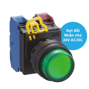 Nút nhấn nhả có đèn IDEC YW1L-M2E11Q7G 24VAC/DC D22 1NO+1NC (Xanh)