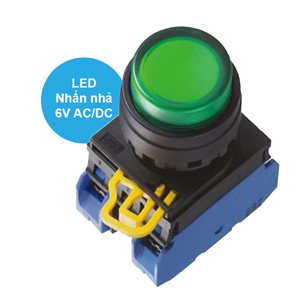 Nút nhấn nhả có đèn IDEC YW1L-M2E20Q2G 6VAC/DC D22 2NO (Xanh)