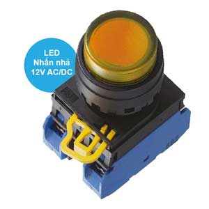 Nút nhấn nhả có đèn IDEC YW1L-M2E20Q3A 12VAC/DC D22 2NO (Hổ phách)