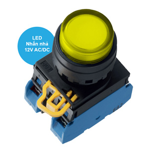 Nút nhấn nhả có đèn IDEC YW1L-M2E20Q3Y 12VAC/DC D22 2NO (Vàng)