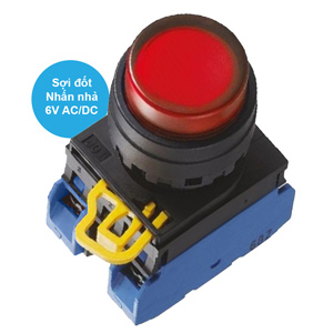 Nút nhấn nhả có đèn IDEC YW1L-M2E20Q5R 6VAC/DC D22 2NO (Đỏ)