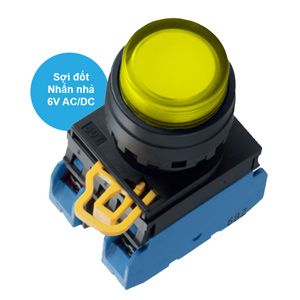 Nút nhấn nhả có đèn IDEC YW1L-M2E20Q5Y 6VAC/DC D22 2NO (Vàng)