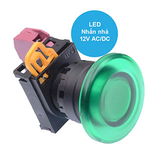 Nút nhấn nhả có đèn IDEC YW1L-M4E01Q3G 12VAC/DC D22 1NC (Xanh)