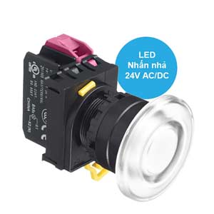 Nút nhấn nhả có đèn IDEC YW1L-M4E01Q4W 24VAC/DC D22 1NC (Trắng)