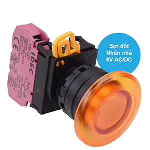 Nút nhấn nhả có đèn IDEC YW1L-M4E01Q5A 6VAC/DC D22 1NC (Hổ phách)