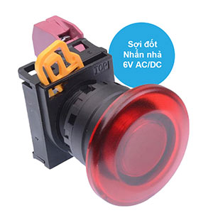 Nút nhấn nhả có đèn IDEC YW1L-M4E01Q5R 6VAC/DC D22 1NC (Đỏ)