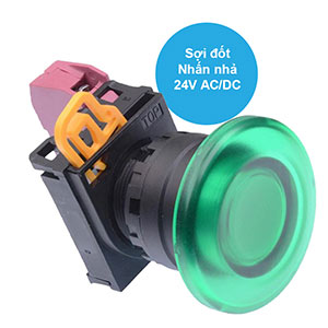 Nút nhấn nhả có đèn IDEC YW1L-M4E01Q7G 24VAC/DC D22 1NC (Xanh)