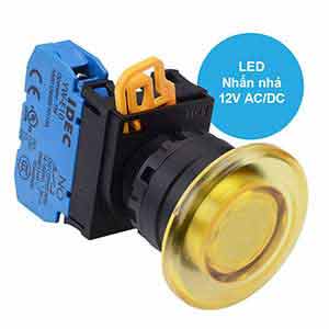 Nút nhấn nhả có đèn IDEC YW1L-M4E10Q3Y 12VAC/DC D22 1NO (Vàng)