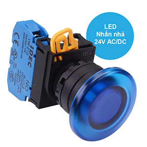 Nút nhấn nhả có đèn IDEC YW1L-M4E10Q4S 24VAC/DC D22 1NO (Xanh)