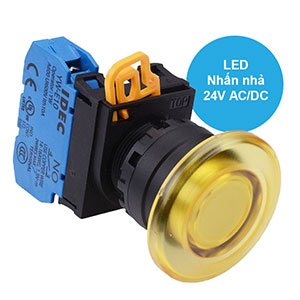 Nút nhấn nhả có đèn IDEC YW1L-M4E10Q4Y 24VAC/DC D22 1NO (Vàng)