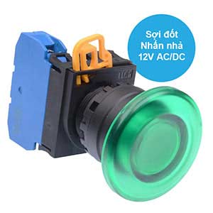 Nút nhấn nhả có đèn IDEC YW1L-M4E10Q6G 12VAC/DC D22 1NO (Xanh)