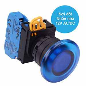 Nút nhấn nhả có đèn IDEC YW1L-M4E10Q6S 12VAC/DC D22 1NO (Xanh)