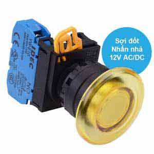 Nút nhấn nhả có đèn IDEC YW1L-M4E10Q6Y 12VAC/DC D22 1NO (Vàng)