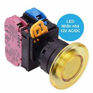 Nút nhấn nhả có đèn IDEC YW1L-M4E11Q3Y 12VAC/DC D22 1NO+1NC (Vàng)