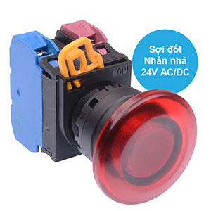 Nút nhấn nhả có đèn IDEC YW1L-M4E11Q7R 24VAC/DC D22 1NO+1NC (Đỏ)