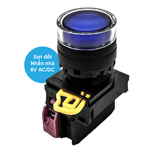 Nút nhấn nhả có đèn IDEC YW1L-MF2E01Q5S 6VAC/DC D22 1NC (Xanh)