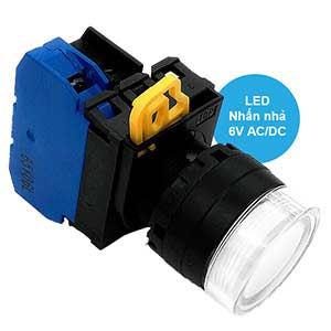 Nút nhấn nhả có đèn IDEC YW1L-MF2E10Q2PW 6VAC/DC D22 1NO (Trắng)