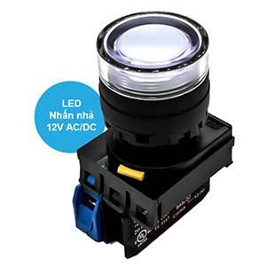 Nút nhấn nhả có đèn IDEC YW1L-MF2E10Q3W 12VAC/DC D22 1NO (Trắng)