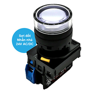 Nút nhấn nhả có đèn IDEC YW1L-MF2E10Q7W 24VAC/DC D22 1NO (Trắng)