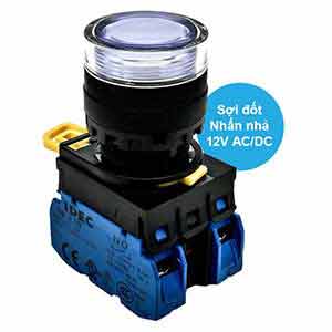 Nút nhấn nhả có đèn IDEC YW1L-MF2E20Q6W 12VAC/DC D22 2NO (Trắng)