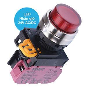 Nút nhấn giữ có đèn IDEC YW4L-A2E01Q4R 24VAC/DC D22 1NC (Đỏ)