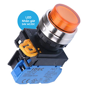 Nút nhấn giữ có đèn IDEC YW4L-A2E10Q4A 24VAC/DC D22 1NO (Hổ phách)