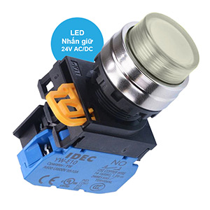 Nút nhấn giữ có đèn IDEC YW4L-A2E10Q4W 24VAC/DC D22 1NO (Trắng)