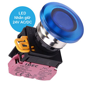 Nút nhấn giữ có đèn IDEC YW4L-A4E01Q4S 24VAC/DC D22 1NC (Xanh)