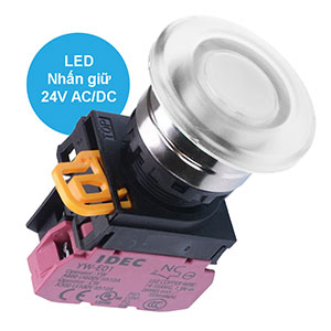 Nút nhấn giữ có đèn IDEC YW4L-A4E01Q4W 24VAC/DC D22 1NC (Trắng)