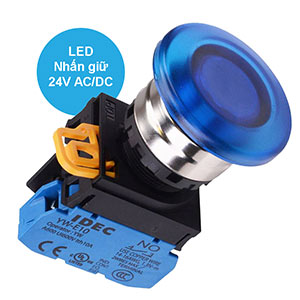 Nút nhấn giữ có đèn IDEC YW4L-A4E10Q4S 24VAC/DC D22 1NO (Xanh)