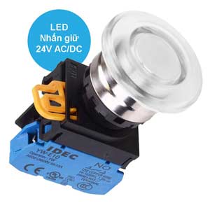 Nút nhấn giữ có đèn IDEC YW4L-A4E10Q4W 24VAC/DC D22 1NO (Trắng)