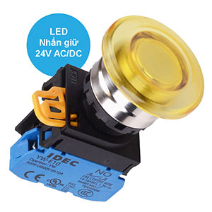 Nút nhấn giữ có đèn IDEC YW4L-A4E10Q4Y 24VAC/DC D22 1NO (Vàng)