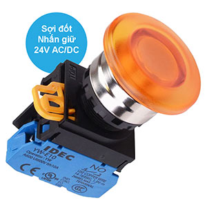 Nút nhấn giữ có đèn IDEC YW4L-A4E10Q7A 24VAC/DC D22 1NO (Hổ phách)