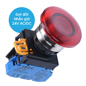 Nút nhấn giữ có đèn IDEC YW4L-A4E10Q7R 24VAC/DC D22 1NO (Đỏ)